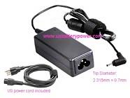 Replacement ASUS Eee PC 1005HA-VU1X-BK laptop ac adapter (Input: AC 100-240V; Output: DC 19V, 2.1A; Power: 40W)