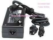 HP Pavilion dv7-6104tx laptop ac adapter - Input: AC 100-240V, Output: DC 18.5V, 6.5A, 120W; Connector size: 7.4mm x 5.0mm