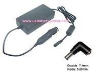 Replacement HP EliteBook 8470w laptop dc (auto) adapter (Input: DC 12V, Output: DC 19V 4.74A 90W)