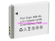 Replacement CANON Digital IXUS 95 IS camera battery (li-ion 3.7V 1300mAh)