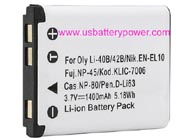 Replacement FUJIFILM FinePix J10 camera battery (Li-ion 3.7V 1400mAh)