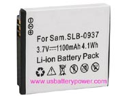 Replacement SAMSUNG SLB-0937 camera battery (Li-ion 3.7V 1100mAh)