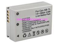 Replacement CANON NB-7LH camera battery (Li-ion 7.4V 1900mAh)