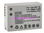 Replacement CANON NB-10L camera battery (li-ion 7.4V 1400mAh)