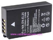 Replacement NIKON EN-EL20A camera battery (Li-ion 7.4V 1200mAh)