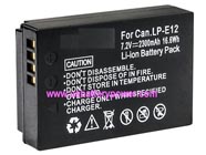 Replacement CANON LP-E12 camera battery (Li-ion 7.2V 2300mAh)