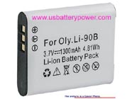 Replacement OLYMPUS LI-90B camera battery (Li-ion 3.6V 1300mAh)