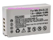 Replacement NIKON EN-EL22 camera battery (Li-ion 7.2V 1400mAh)