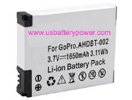 Replacement GOPRO HD HERO Naked camera battery (Lithium-ion 3.7V 1650mAh)