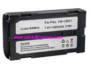 Replacement PANASONIC VW-VBD2 camcorder battery (Li-ion 7.4V 2900mAh)